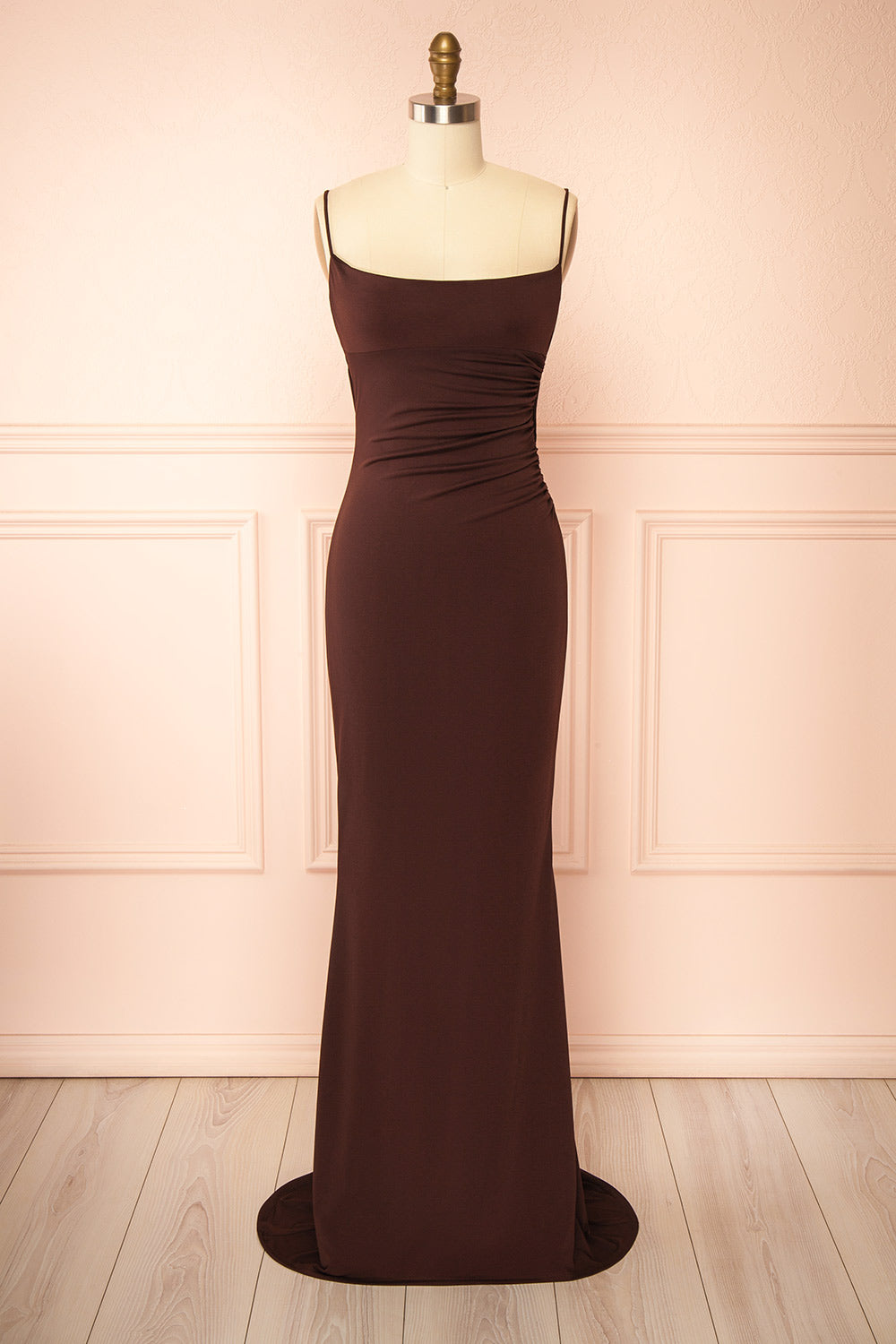 Nayla Brown | Mermaid Maxi Dress with Open Back