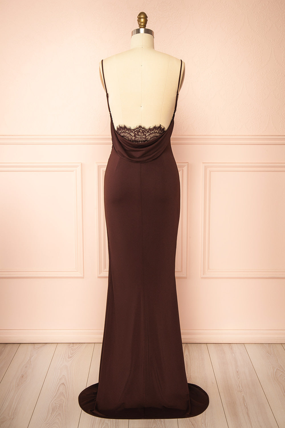 Nayla Brown | Mermaid Maxi Dress with Open Back