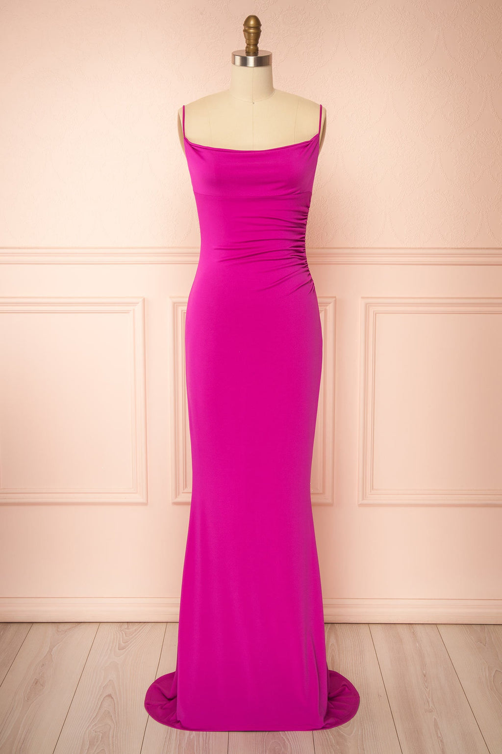 Nayla Fuchsia | Mermaid Maxi Dress with Open Back