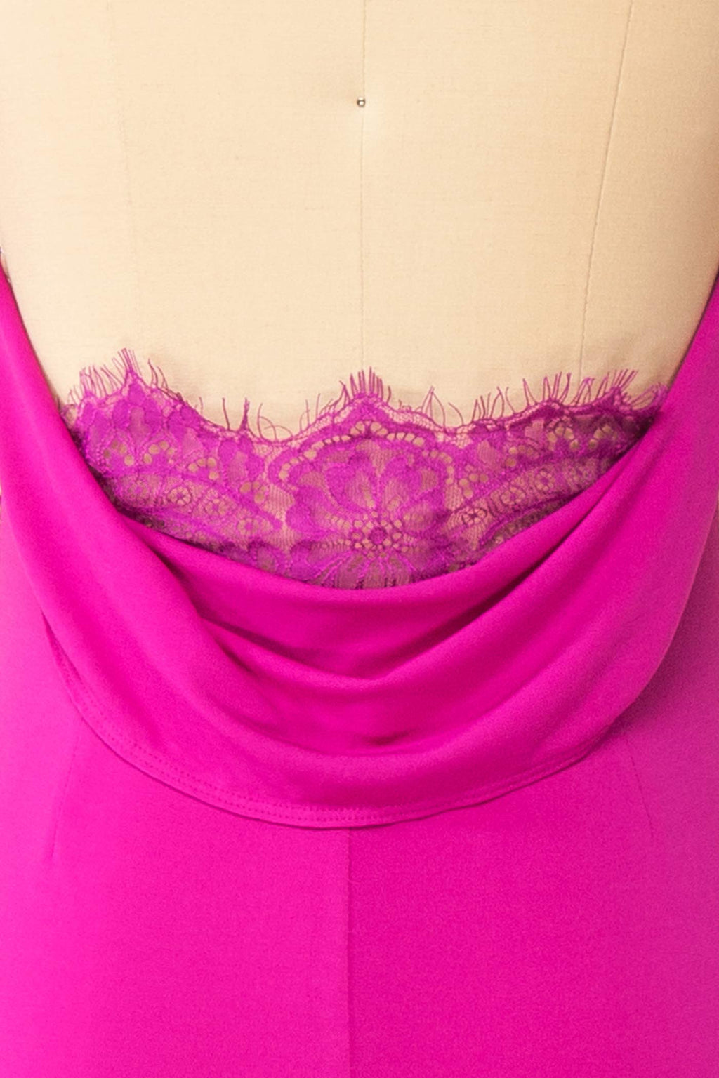 Nayla Fuchsia | Mermaid Maxi Dress with Open Back
