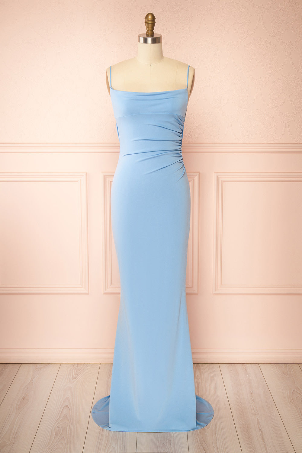 Nayla Light Blue | Mermaid Maxi Dress with Open Back