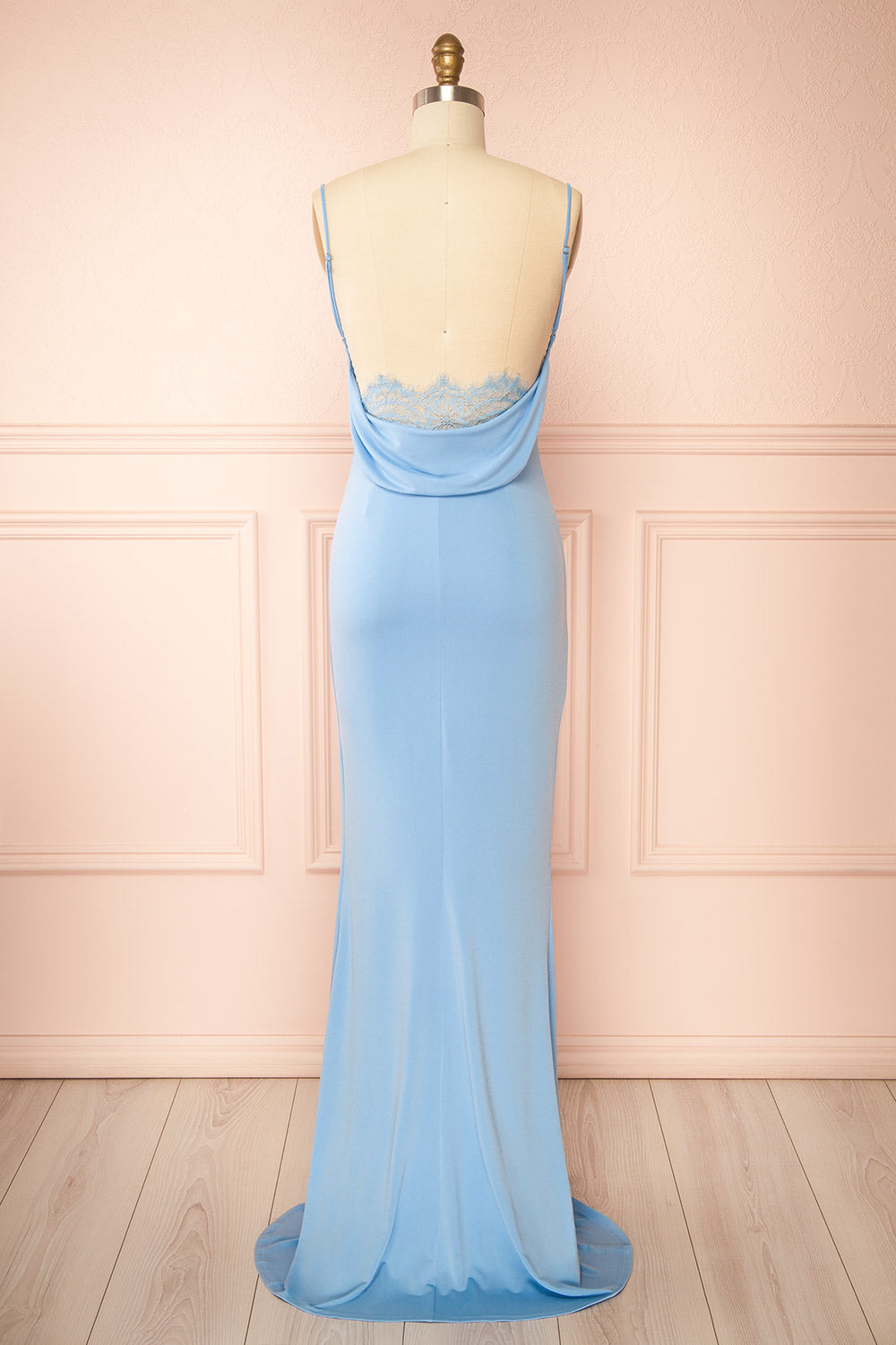 Nayla Light Blue | Mermaid Maxi Dress with Open Back