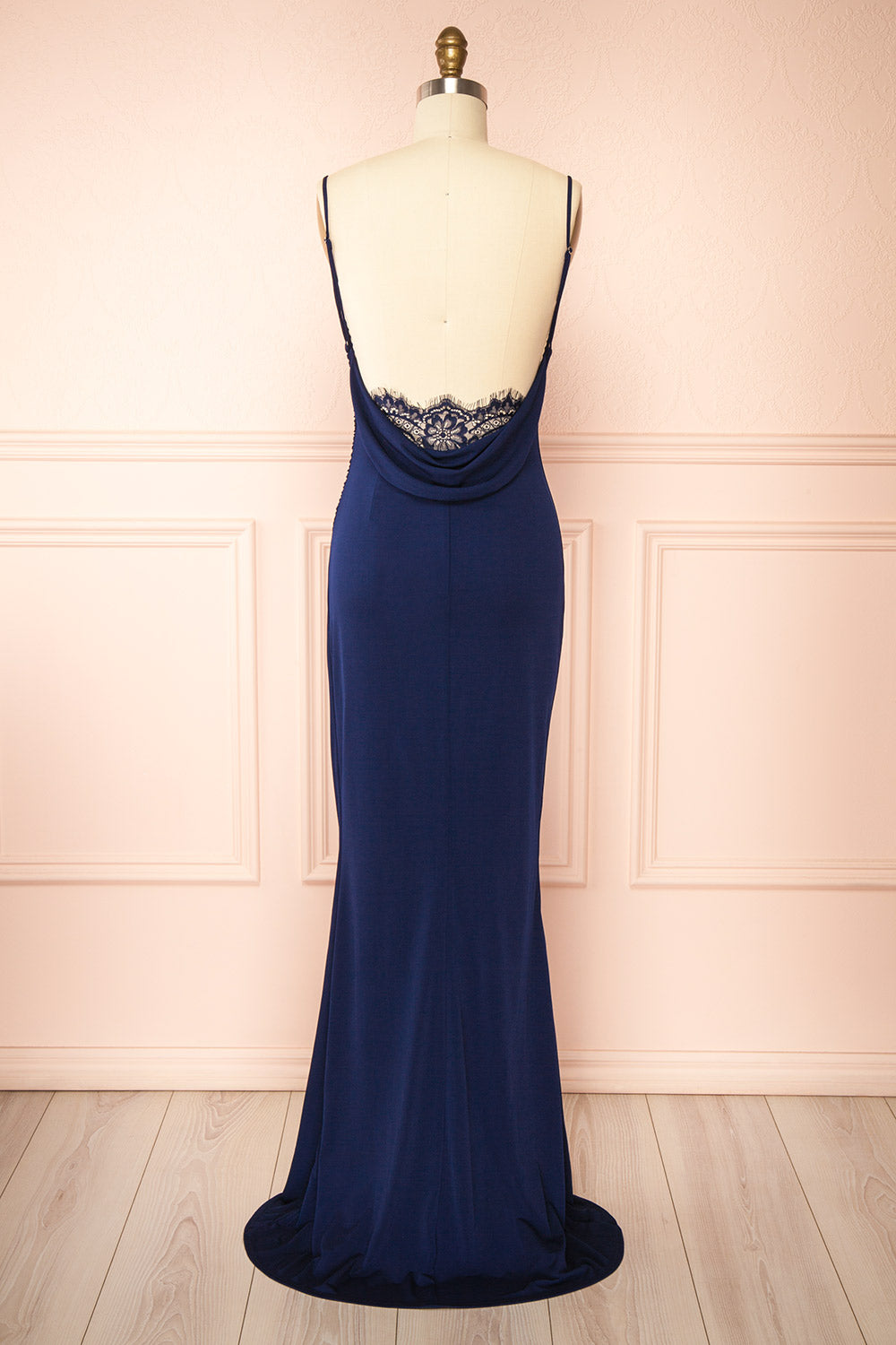 Nayla Navy | Mermaid Maxi Dress with Open Back