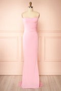 Nayla Pink | Mermaid Maxi Dress with Open Back