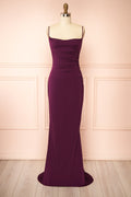 Nayla Purple | Mermaid Maxi Dress with Open Back