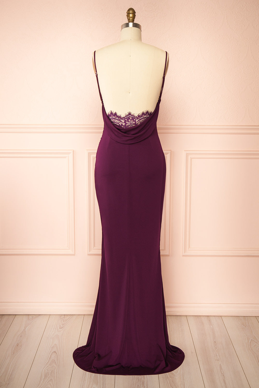 Nayla Purple | Mermaid Maxi Dress with Open Back