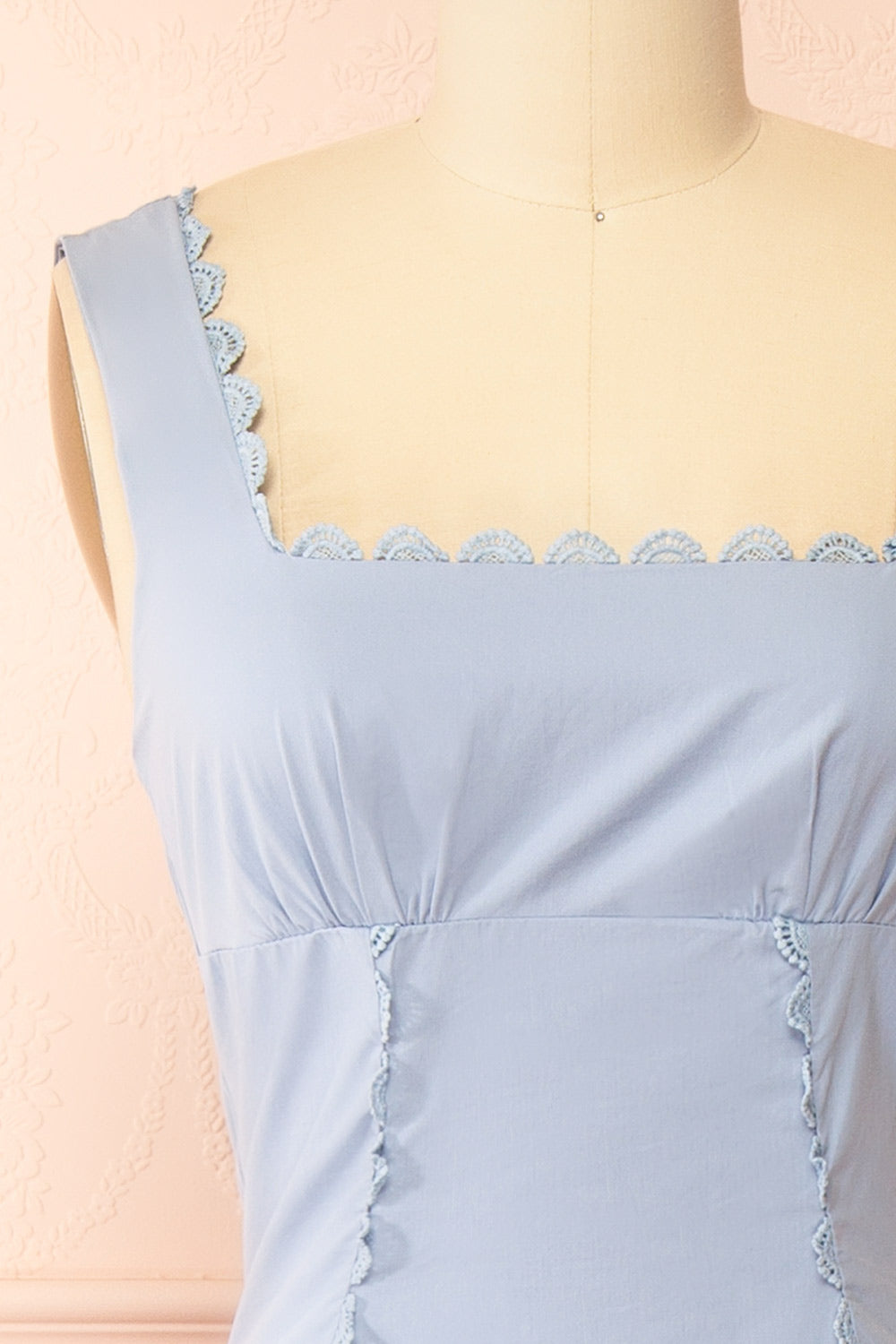 Nena Blue | Long Dress with Square Neckline