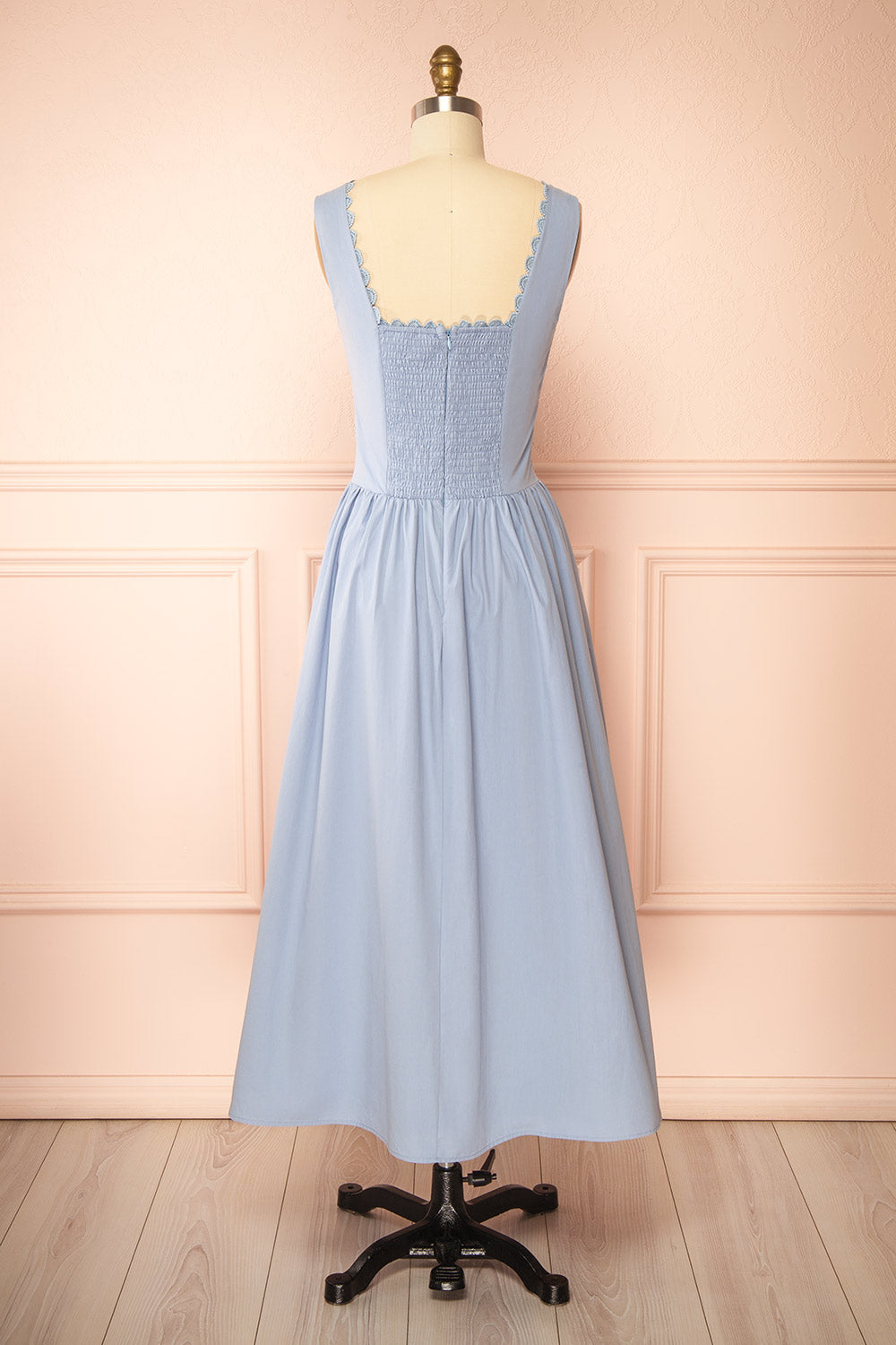 Nena Blue | Long Dress with Square Neckline