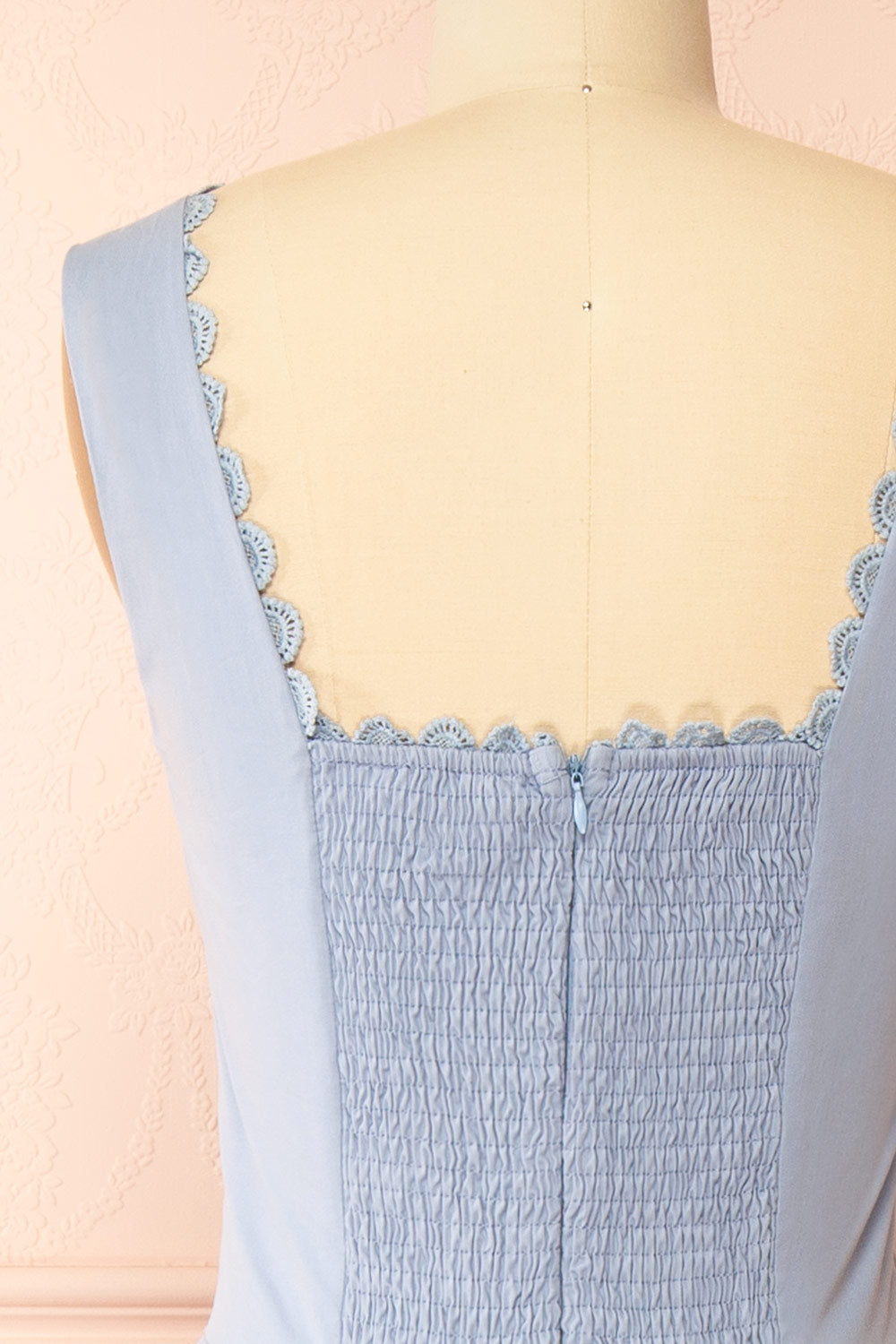 Nena Blue | Long Dress with Square Neckline