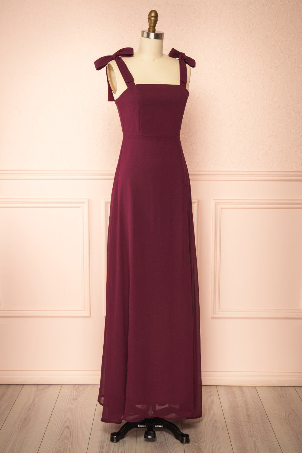 Neytiri Burgundy | Exclusive 1861 Straight Maxi Dress