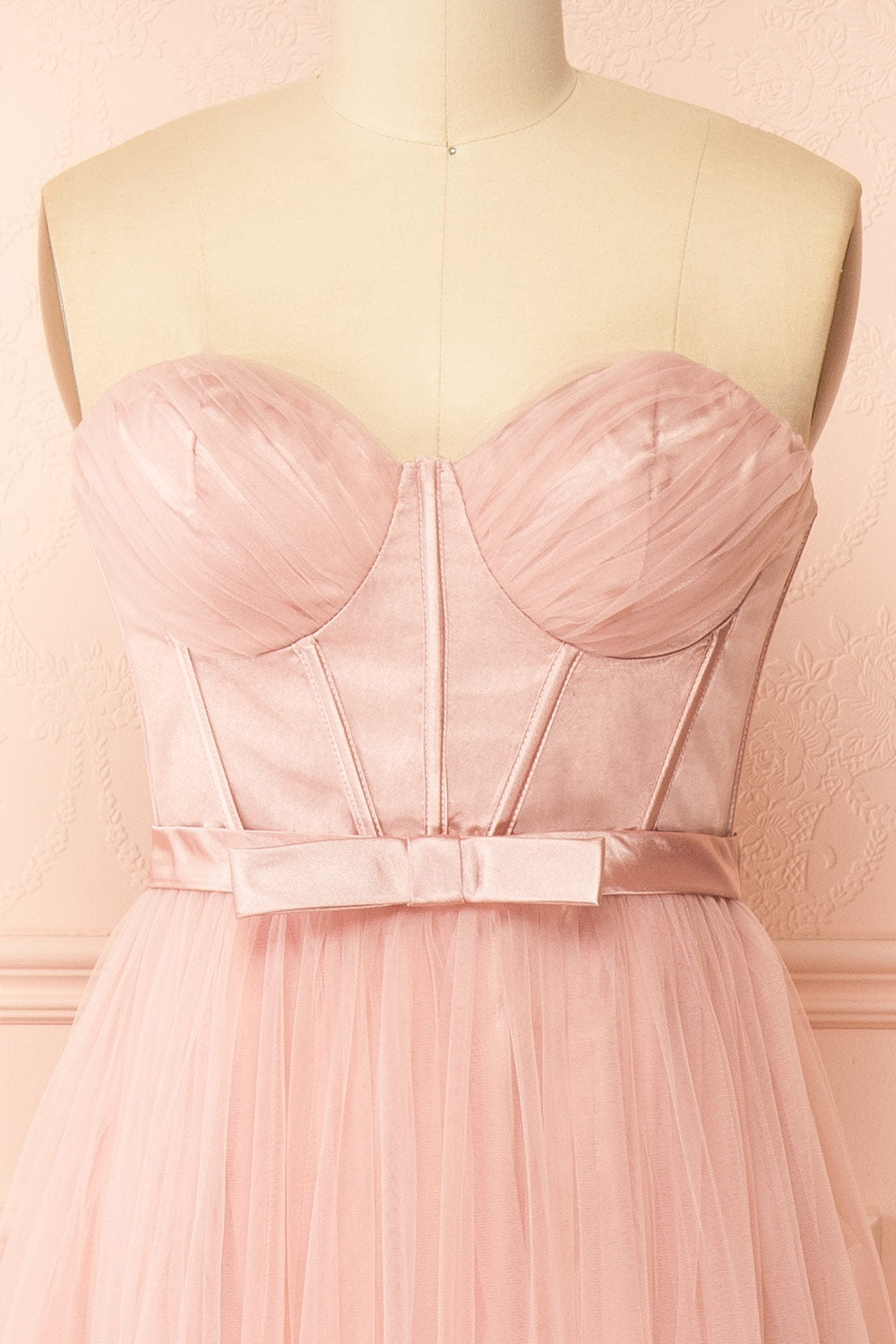 Nicola Blush | Strapless Corset Maxi Dress