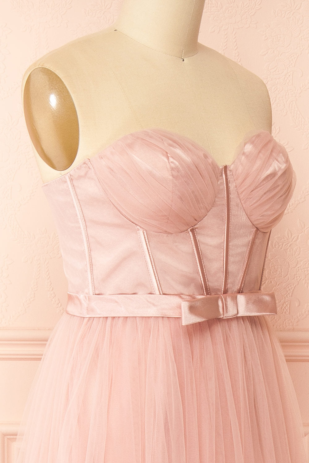 Nicola Blush | Strapless Corset Maxi Dress
