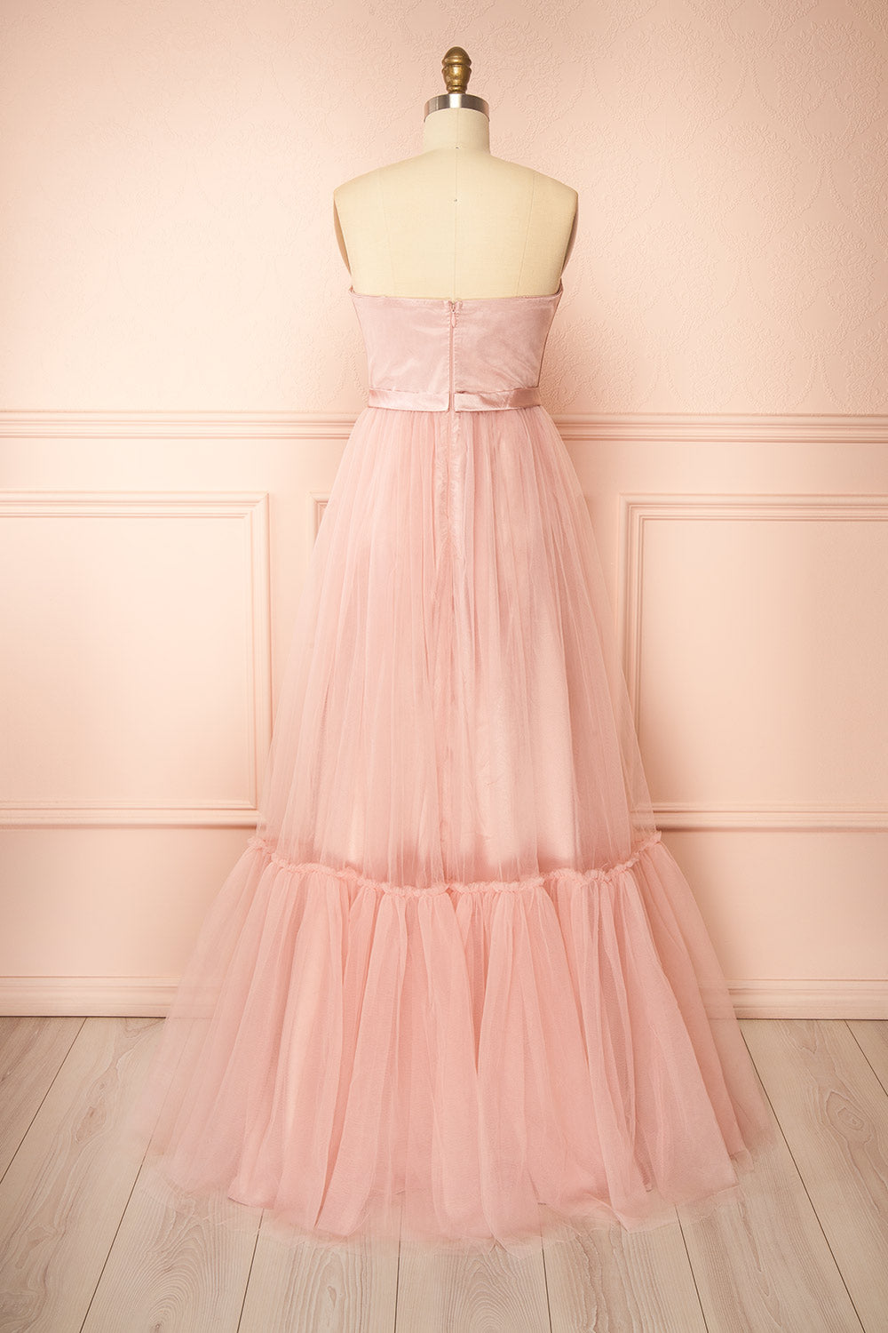 Nicola Blush | Strapless Corset Maxi Dress