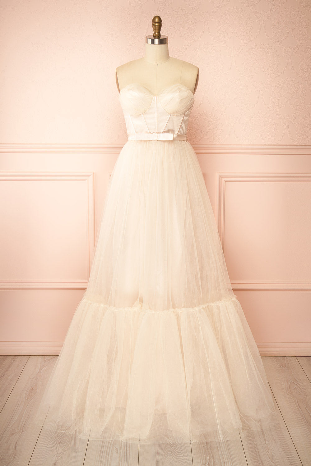 Nicola Champagne | Strapless Corset Maxi Dress