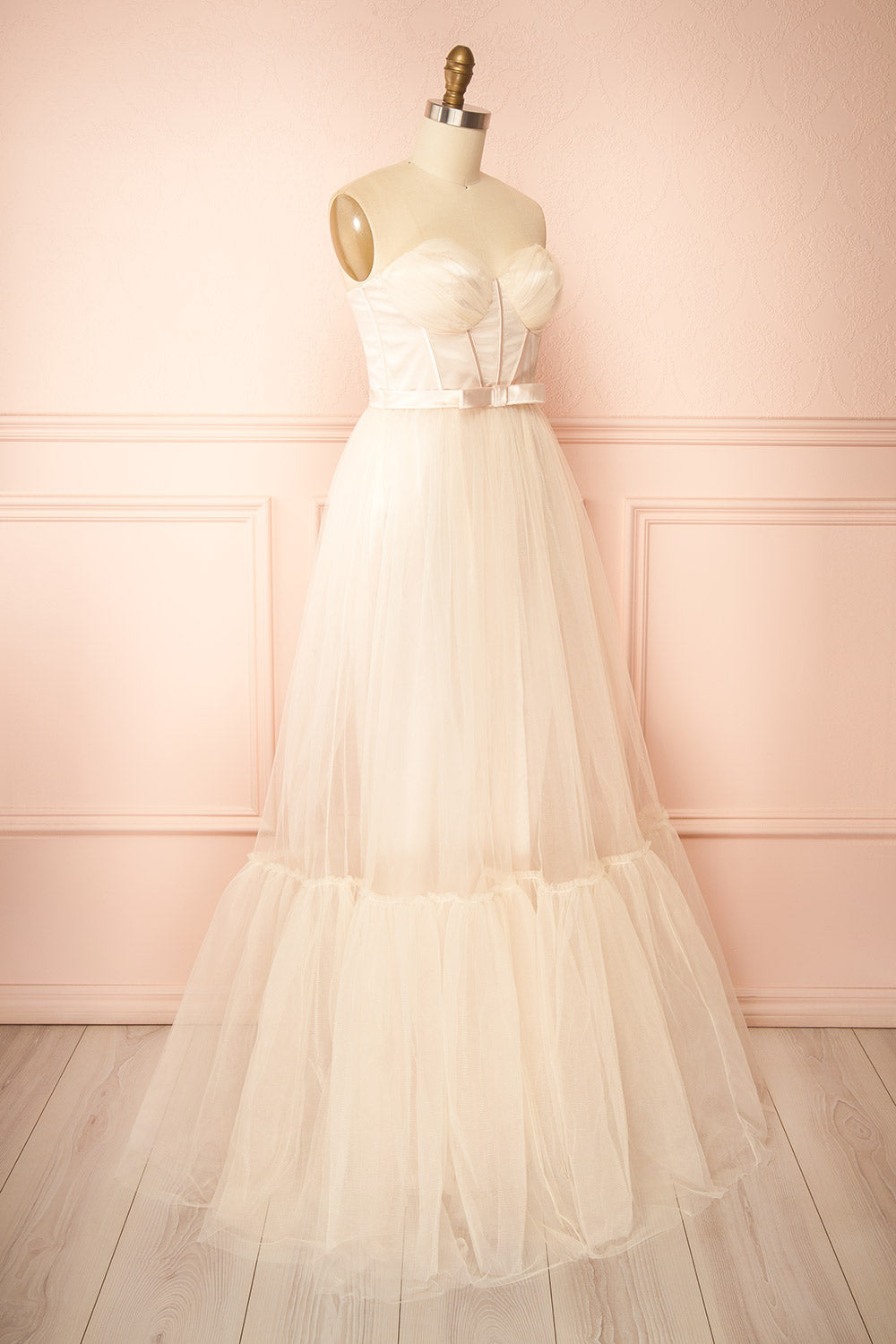 Nicola Champagne | Strapless Corset Maxi Dress