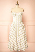 Nilaja | Floral Stripes Midi Dress with Pockets