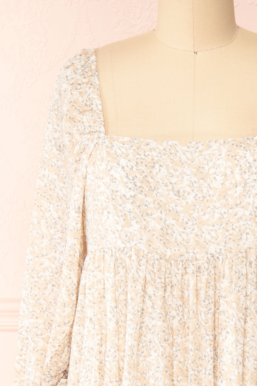 Ninon | Patterned Square Neck Maxi Dress with Empire Waist