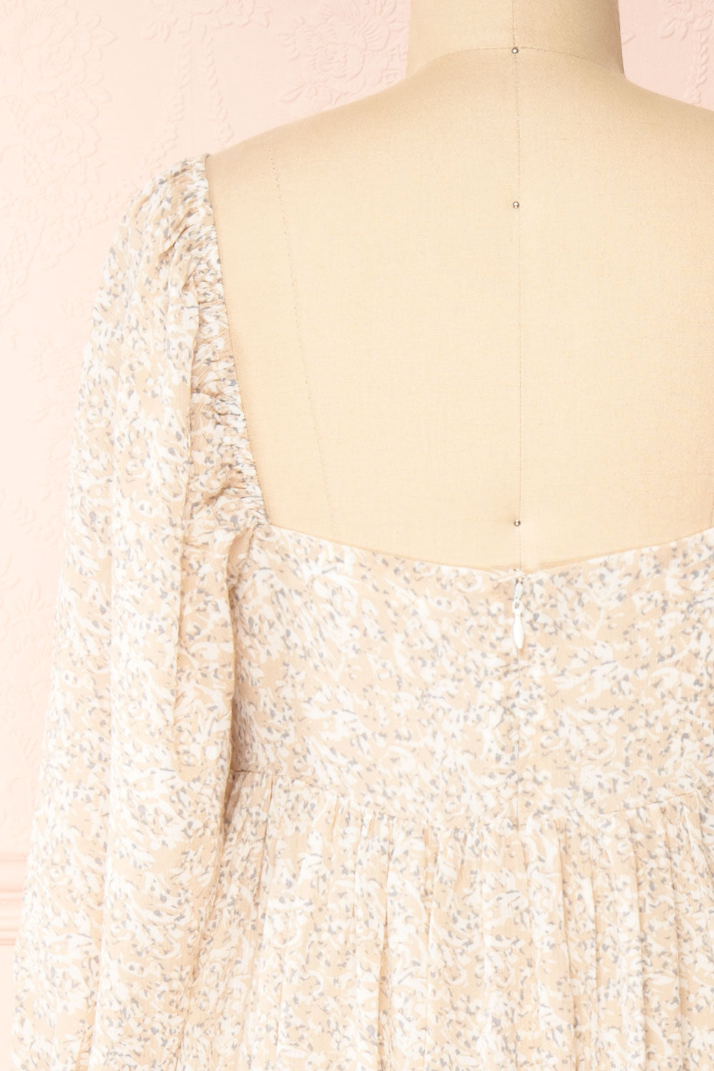 Ninon | Patterned Square Neck Maxi Dress with Empire Waist