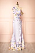 Nymara | One-Shoulder Lilac Dress with Slit