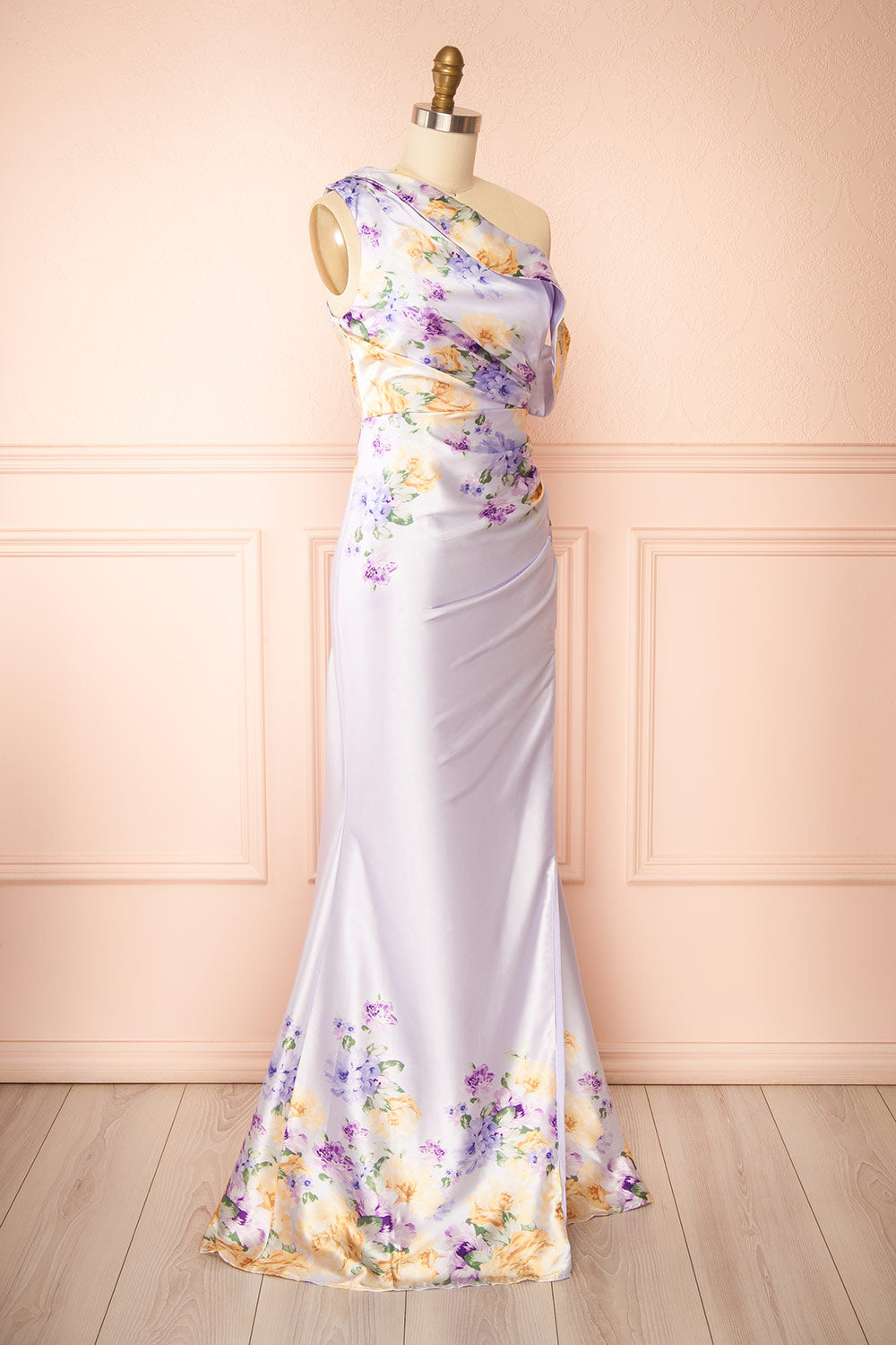 Nymara | One-Shoulder Lilac Dress with Slit