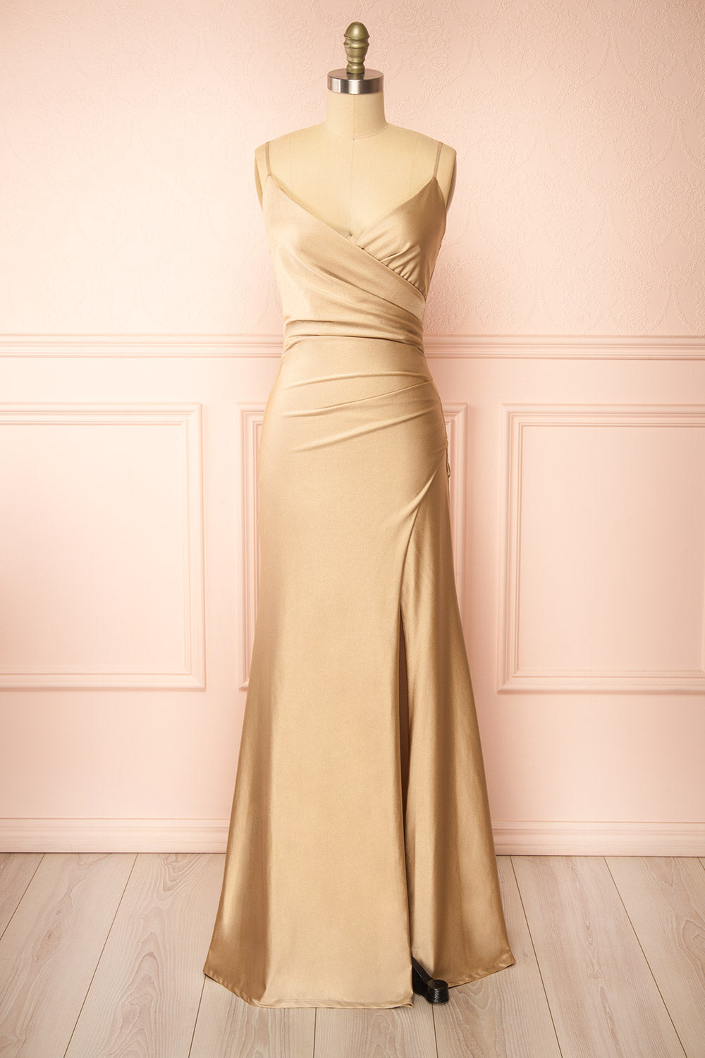 Nyra Champagne | Mermaid Dress w/ Wrapped Bodice