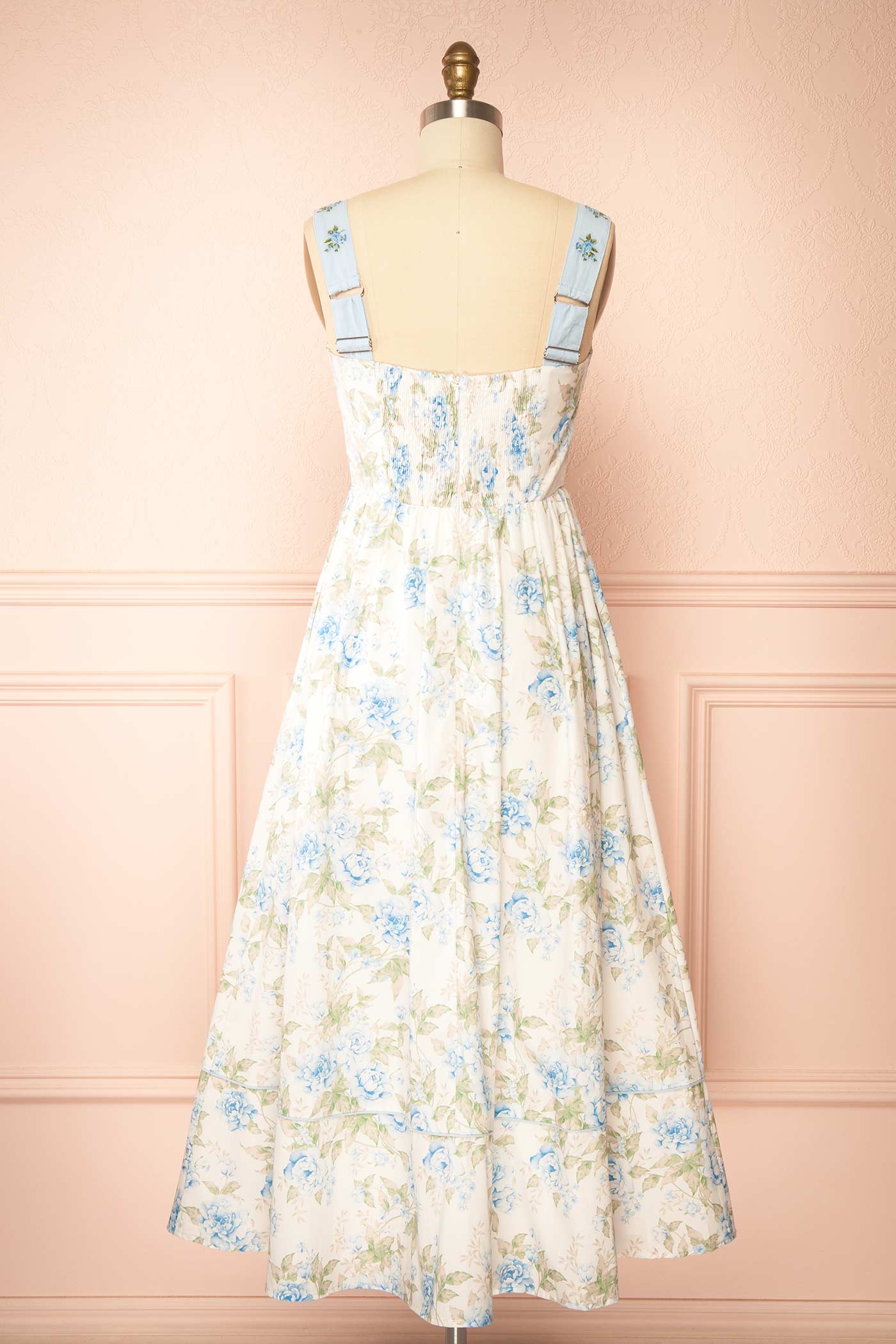 Opaline Blue | Floral Maxi Dress with Pockets