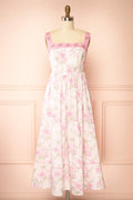 Opaline Pink | Floral Maxi Dress with Pockets