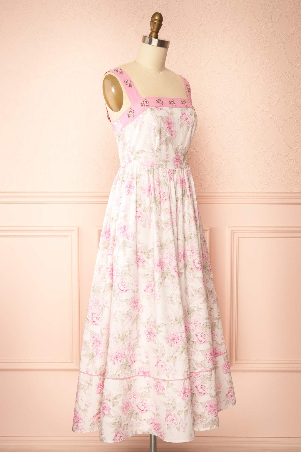 Opaline Pink | Floral Maxi Dress with Pockets