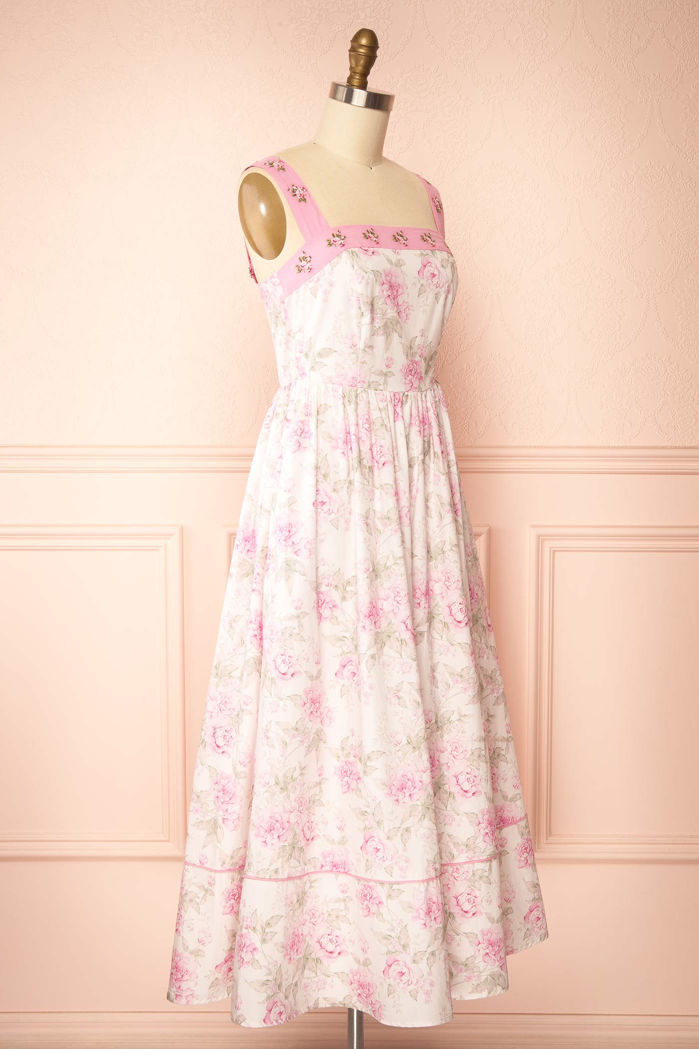 Opaline Pink | Floral Maxi Dress with Pockets