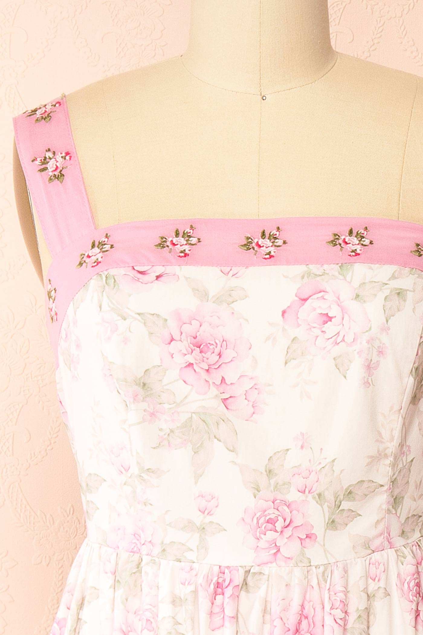 Opaline Pink | Floral Maxi Dress with Pockets
