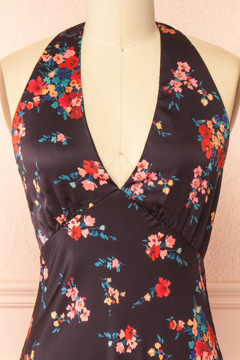 Patrice | Floral Maxi Dress with Halter Neckline