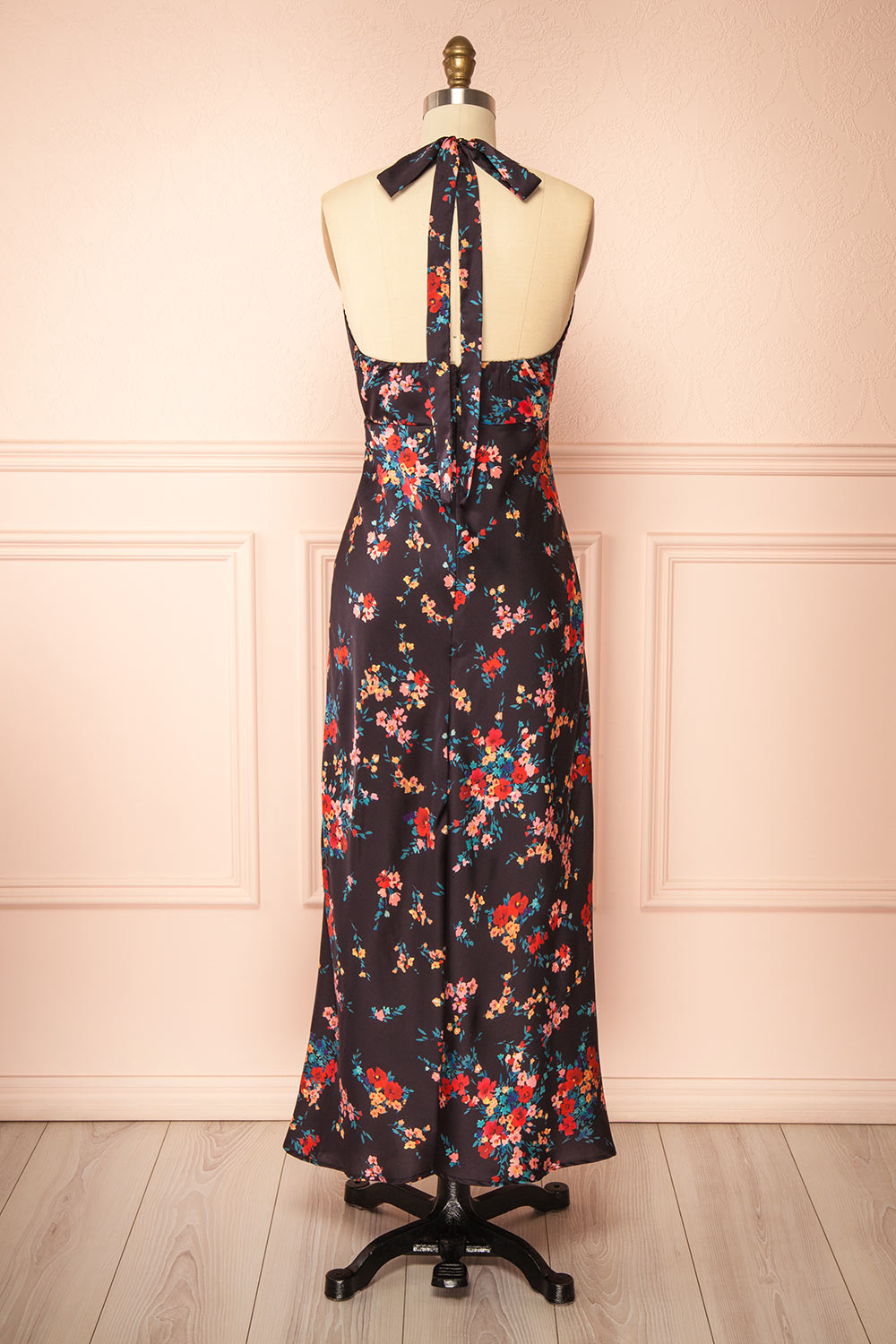 Patrice | Floral Maxi Dress with Halter Neckline