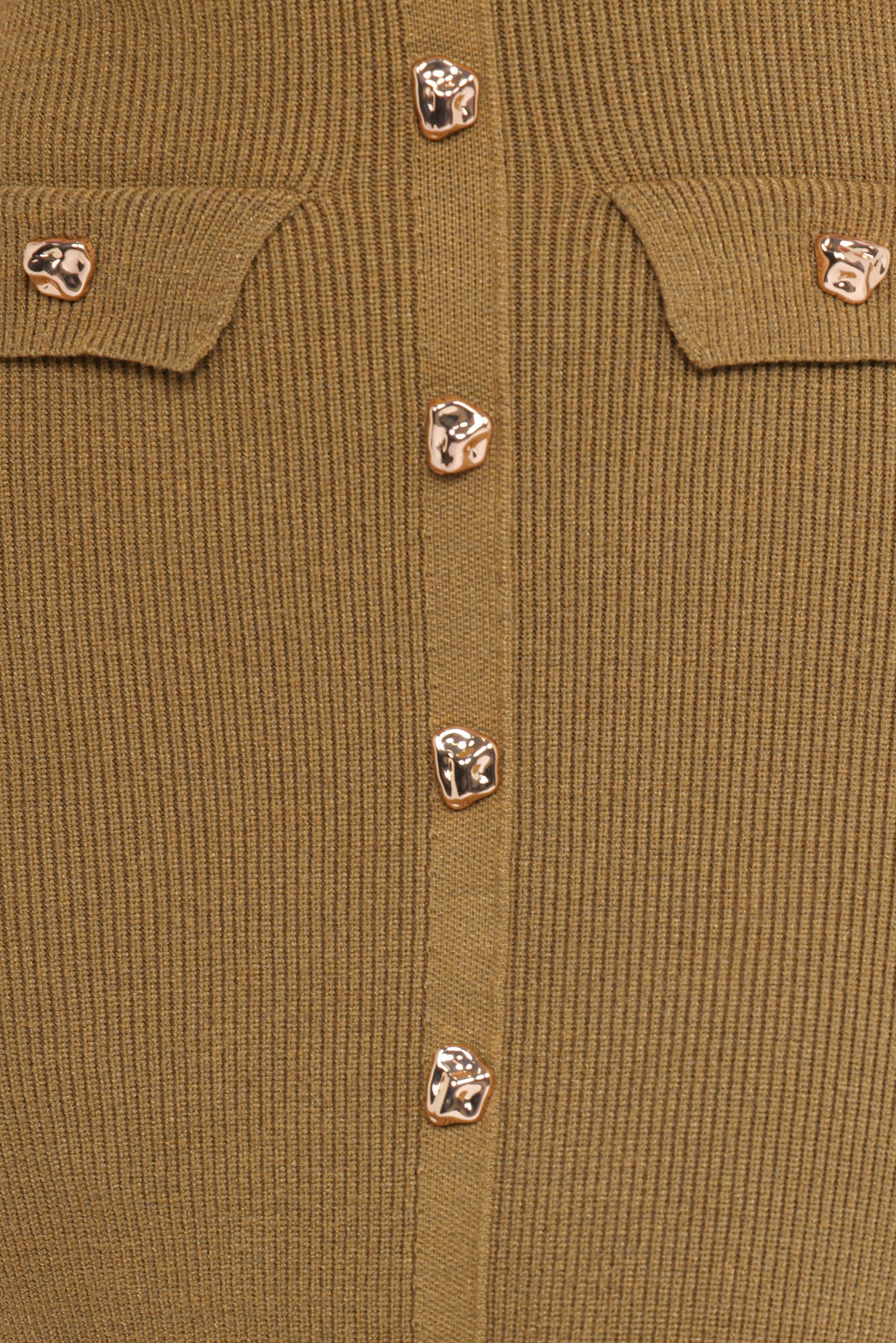 Aspen Button Up Knit Dress - Olive