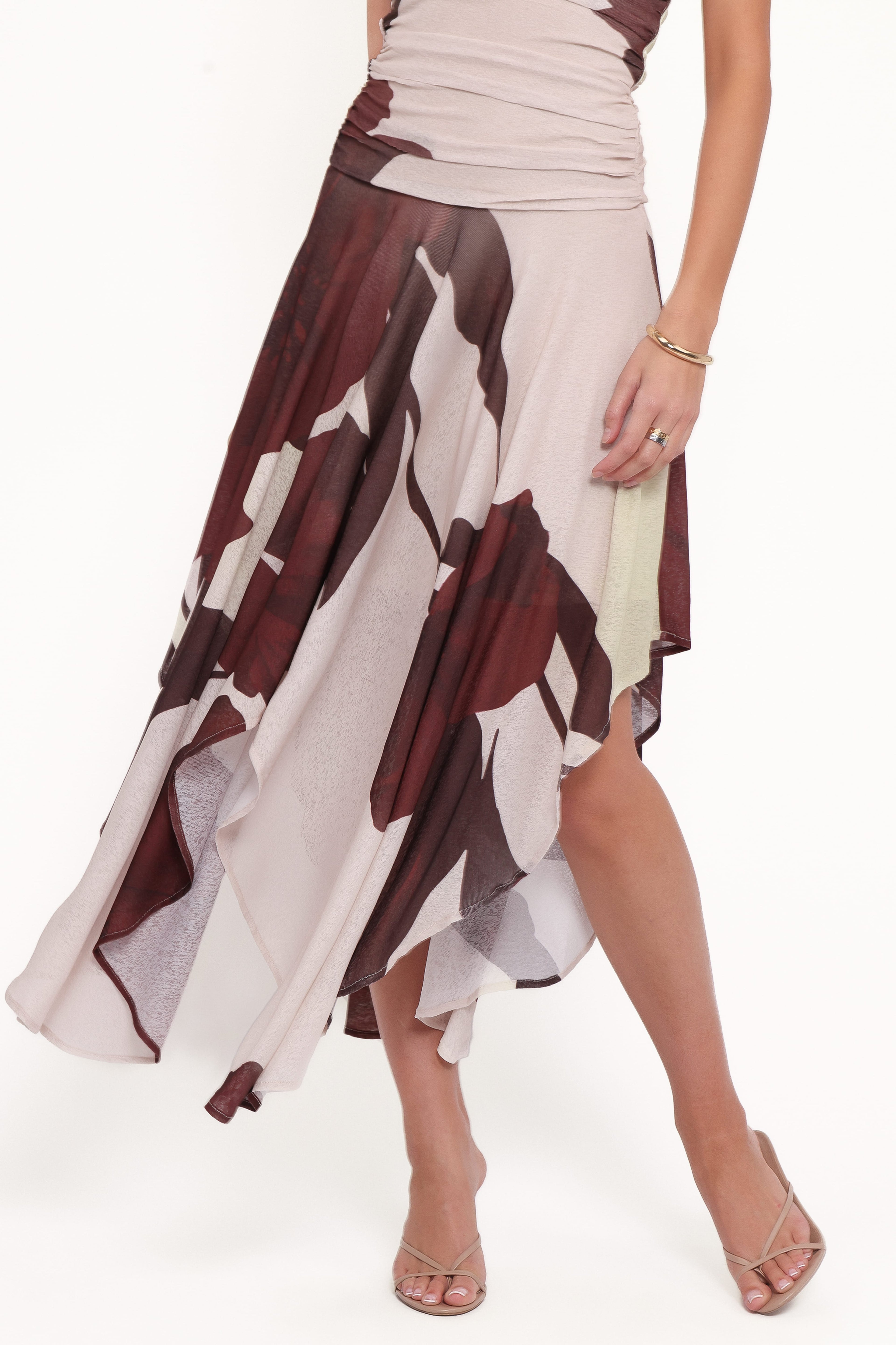 Doreen Midi Dress - Brown Floral