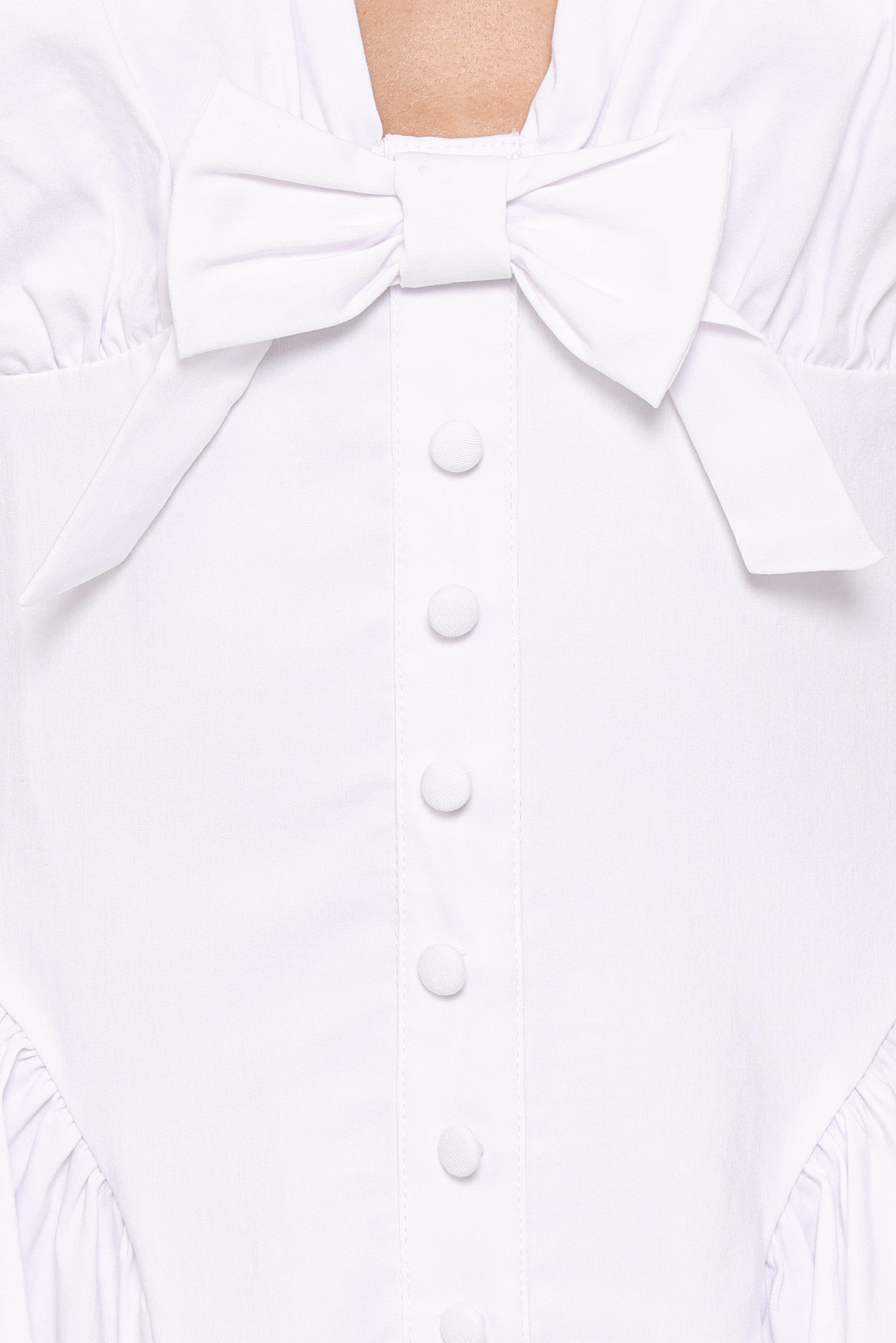 Lyssa Bow Front Mini Dress - White