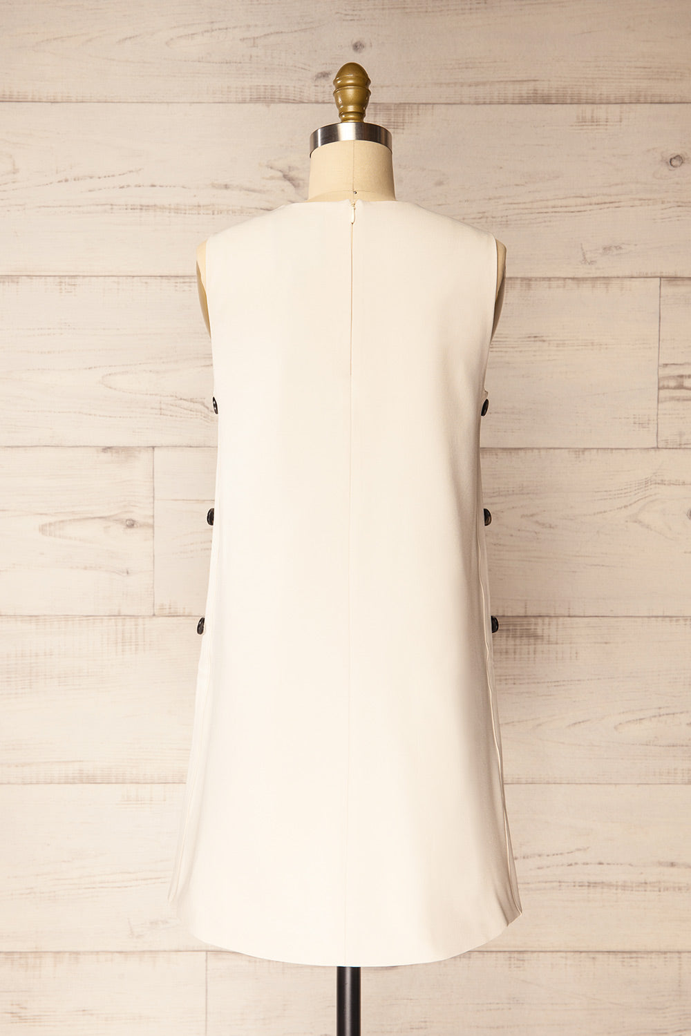 Phedi Beige | Sleeveless Dress with Button Detailing