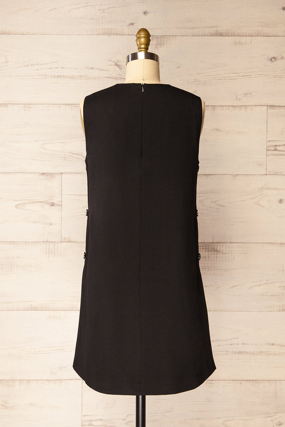 Phedi Black | Sleeveless Dress with Button Detailing