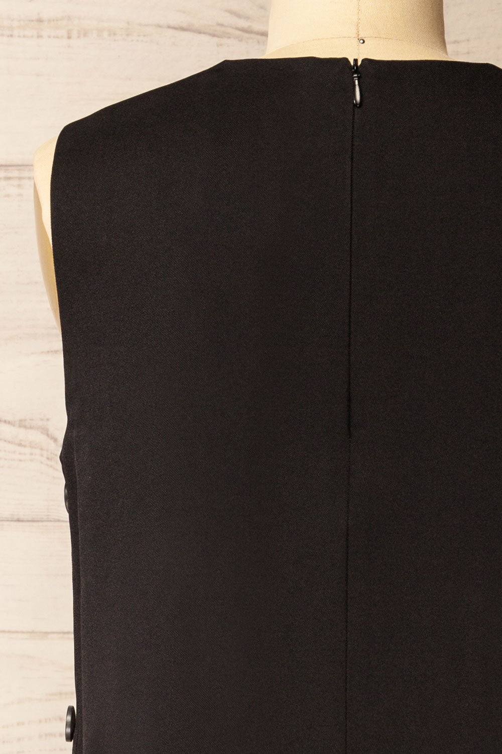 Phedi Black | Sleeveless Dress with Button Detailing