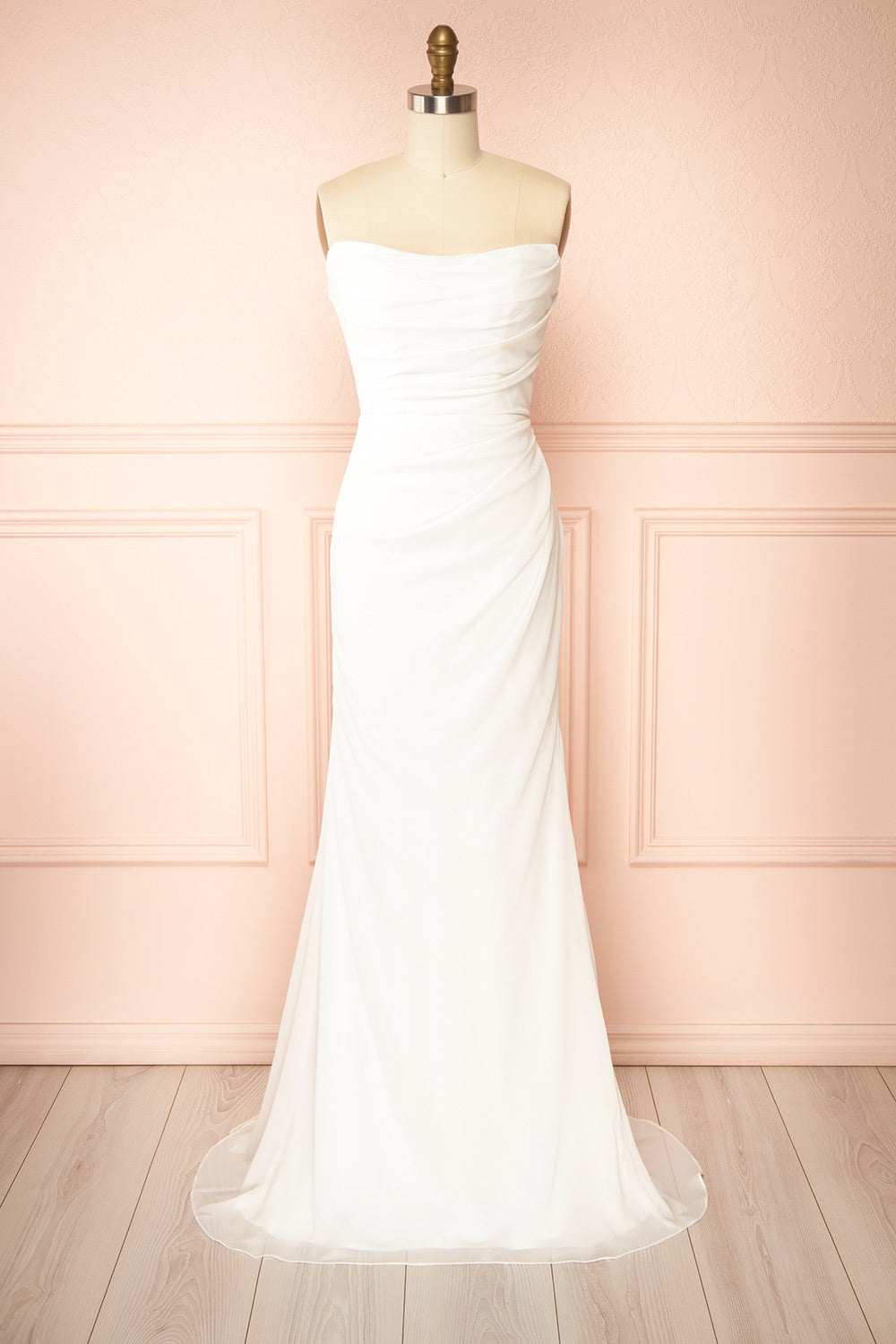 Pricille | Strapless Chiffon Fitted Wedding Dress