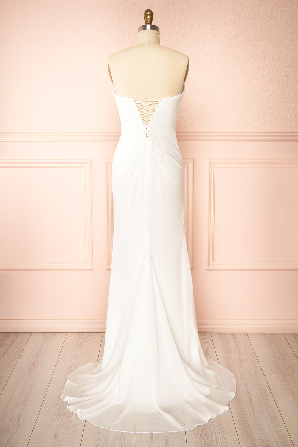 Pricille | Strapless Chiffon Fitted Wedding Dress