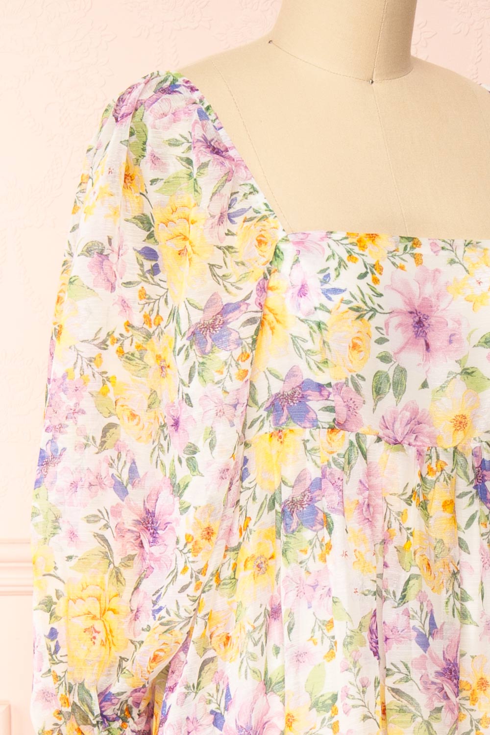 Quinnie | Shimmery Floral Midi Dress with an Empire Waist