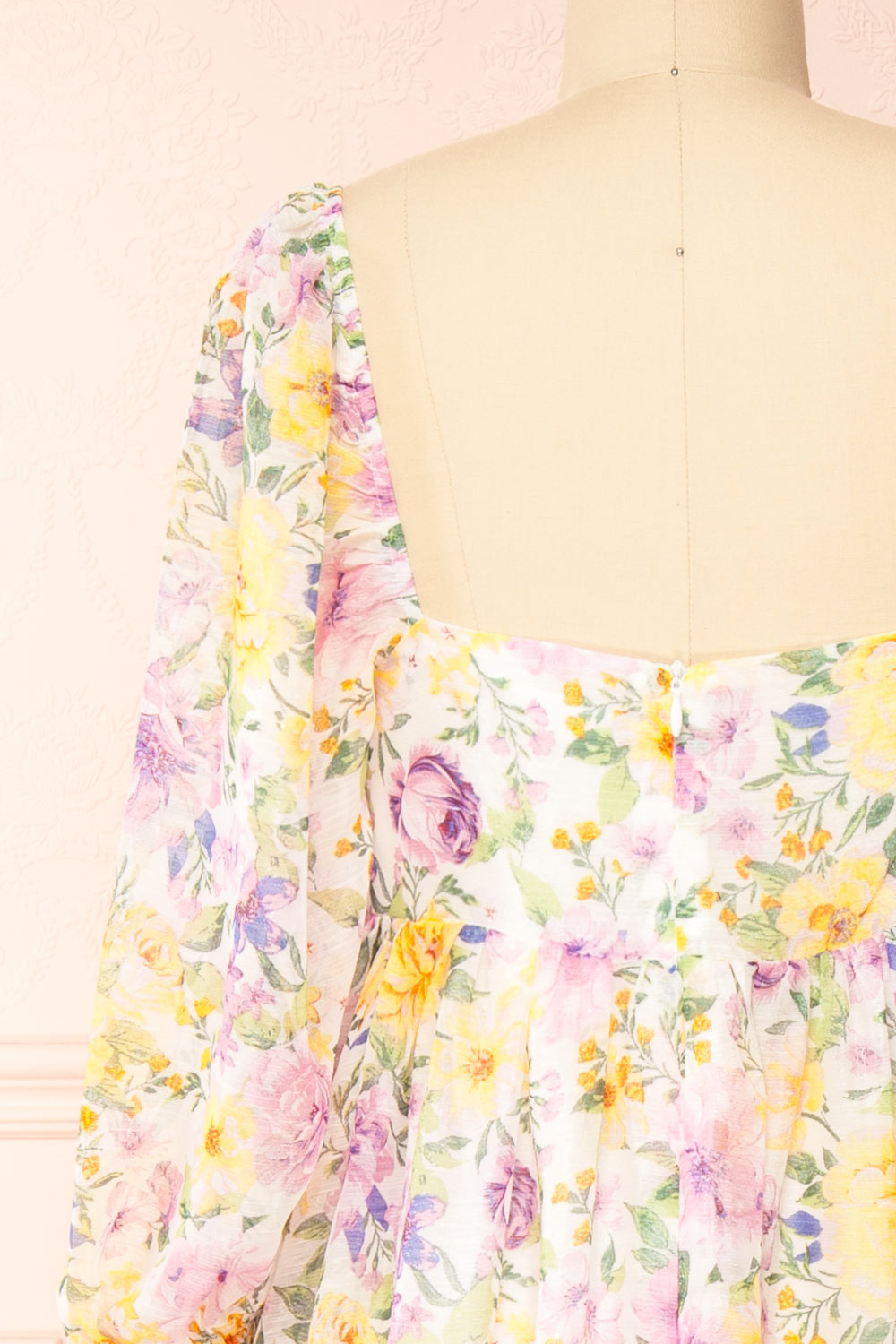 Quinnie | Shimmery Floral Midi Dress with an Empire Waist