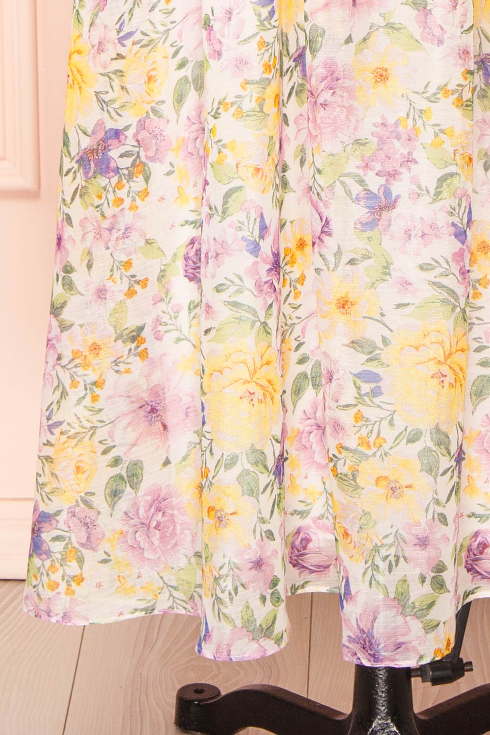 Quinnie | Shimmery Floral Midi Dress with an Empire Waist