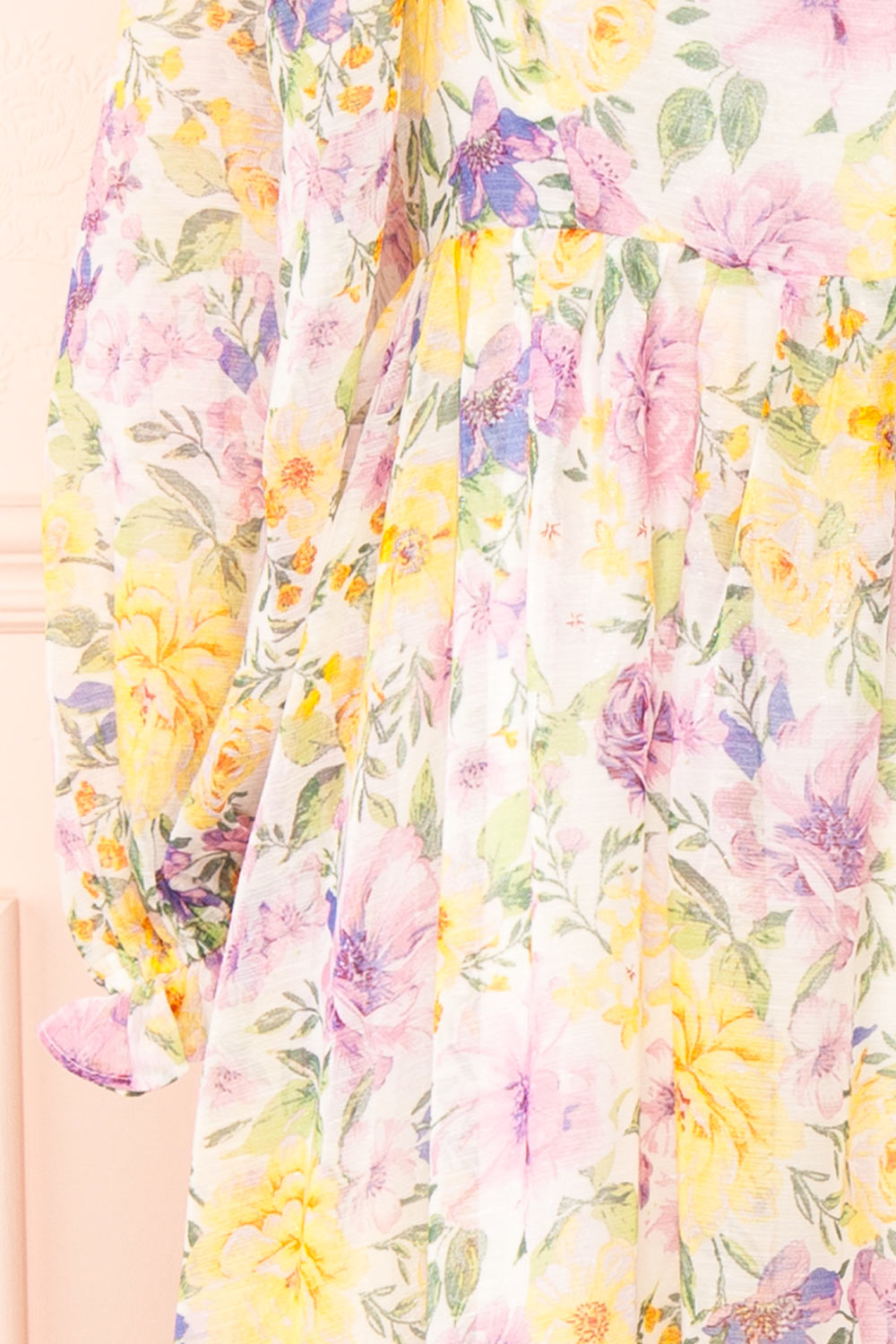 Quinnie | Shimmery Floral Midi Dress with an Empire Waist
