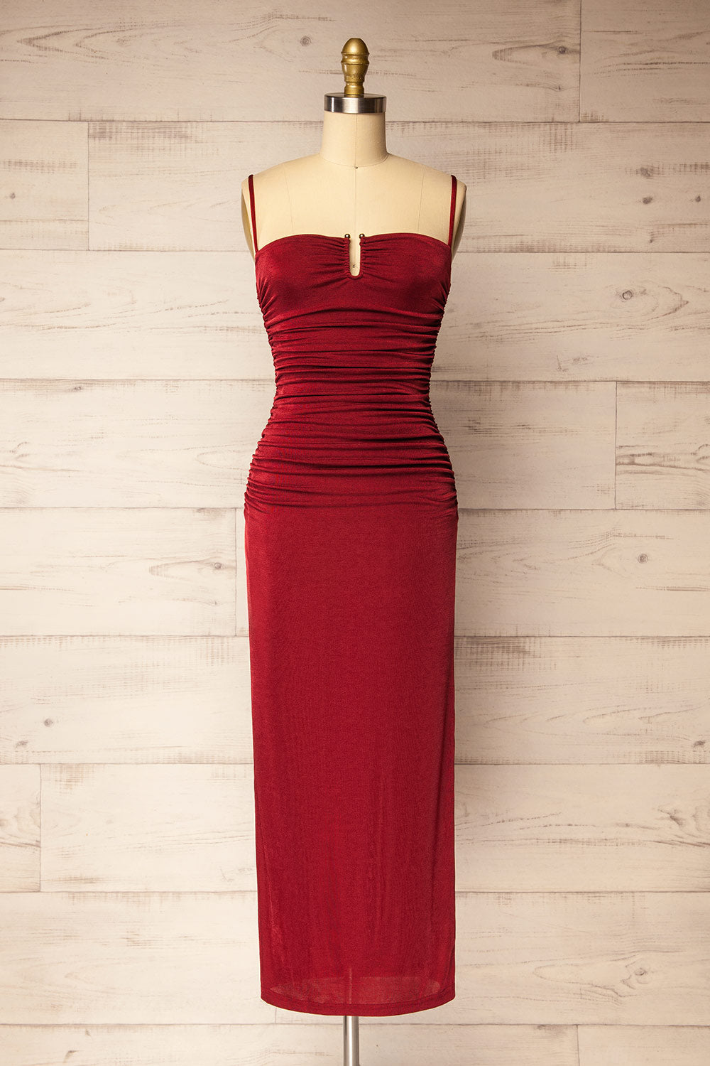 Redclife | Midi Fitted Burgundy Dress