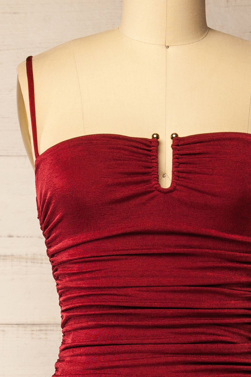 Redclife | Midi Fitted Burgundy Dress