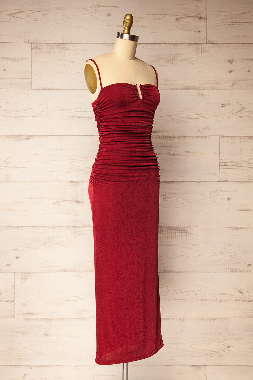 Redclife | Midi Fitted Burgundy Dress
