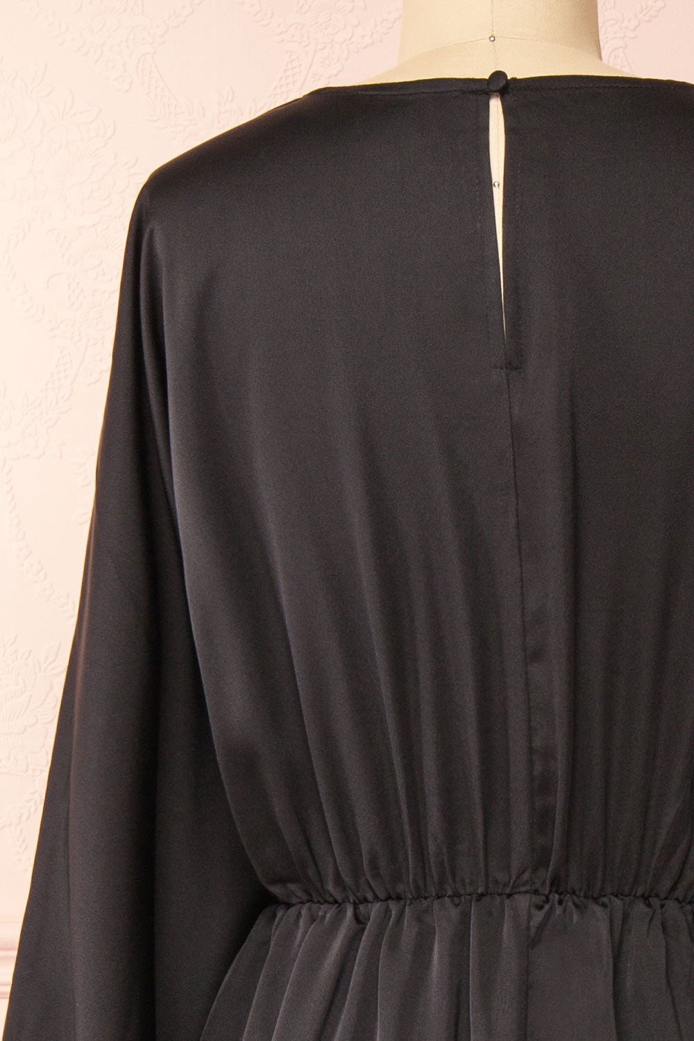 Reneane Black | Long Sleeve Midi A-Line Dress