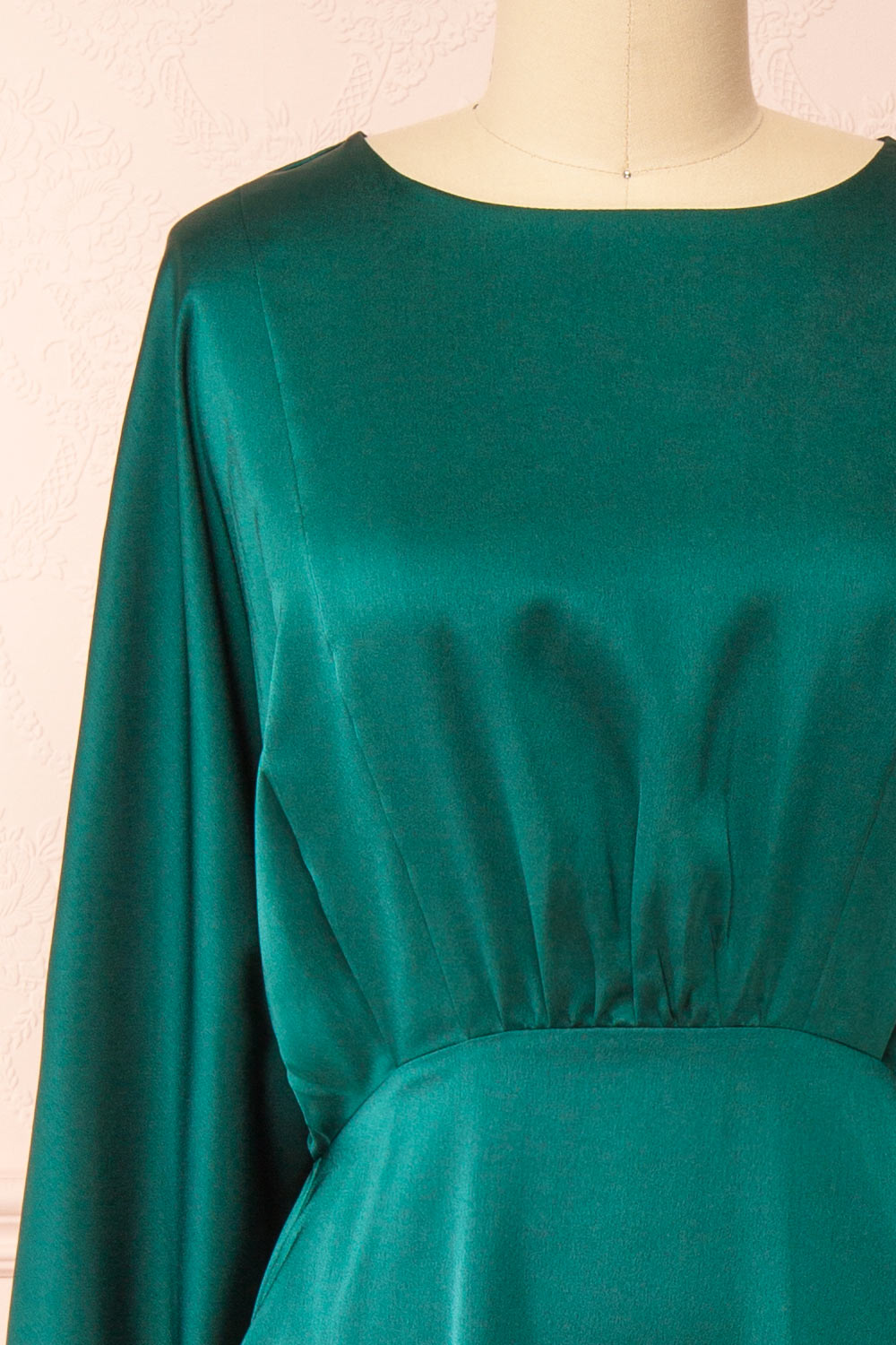Reneane Green | Long Sleeve Midi A-Line Dress