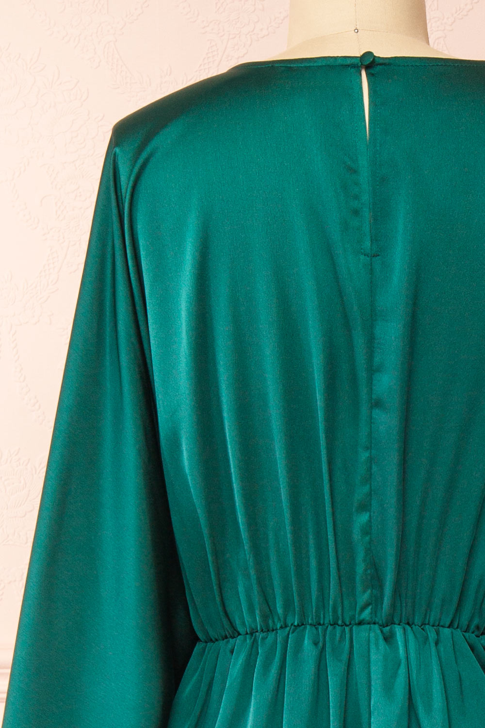 Reneane Green | Long Sleeve Midi A-Line Dress